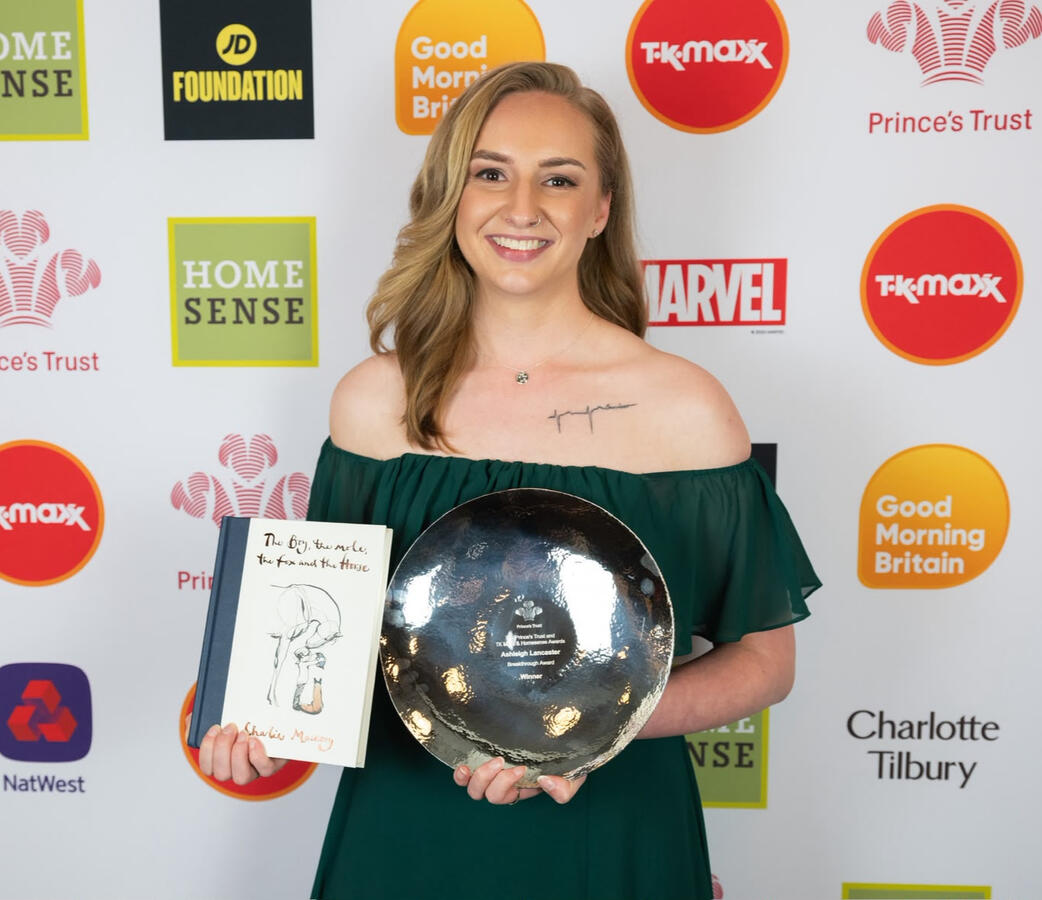 Prince's Trust Breakthrough Award Winner 2024 Ashleigh with her Breakthrough Award
