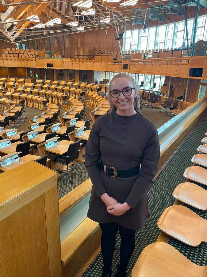 Ashleigh in Scottish Parliament Ashleigh in Scottish Parliament